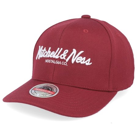 Mitchell & Ness - Red adjustable Czapka Z Daszkiem - Pinscript Burgundy/White Adjustable @ Hatstore