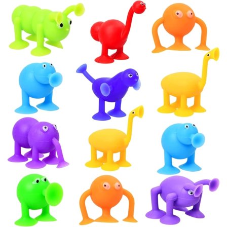 30 stk. silikone sugekopper, sugekop legetøj til børn, antistress legetøjspile, dyreformede badelegetøj
