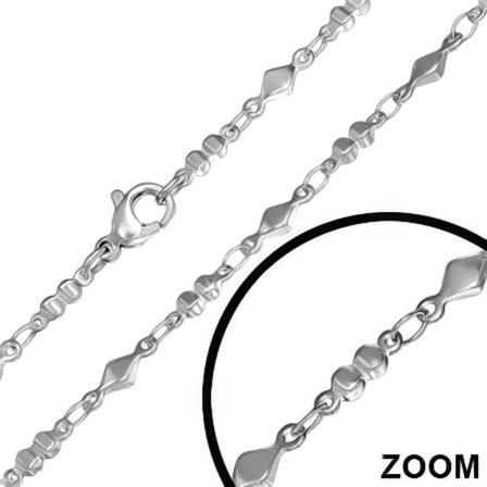 3mm rostfritt stål Fancy Cirkel Diamant Form Link kedja