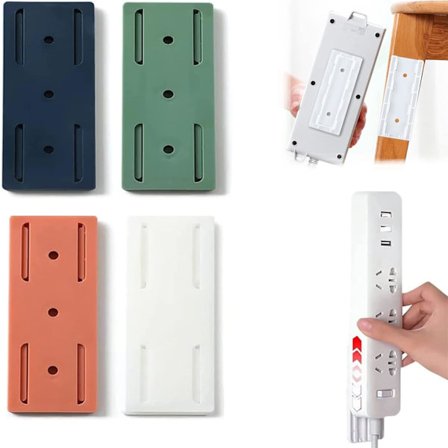 4 stycken självhäftande sladdhållare utan hål, självhäftande uttag