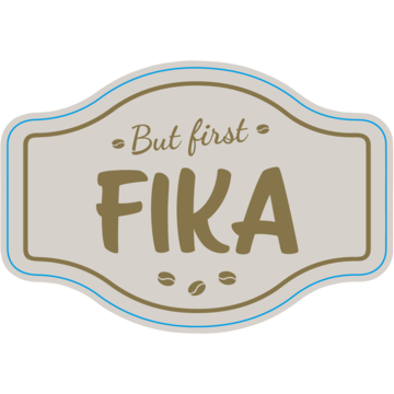 But First Fika Etikett 65x45mm