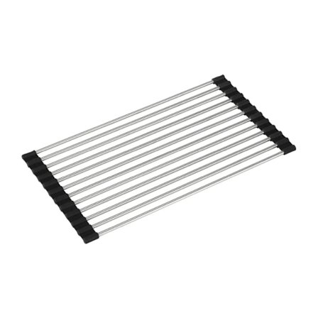 Rullbart Diskställ i Rostfritt Stål - Hopvikbart 45 x 23 cm