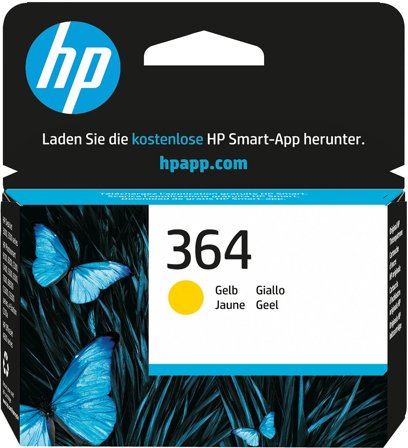 HP 364 gul bläckpatron, original, 883585705504