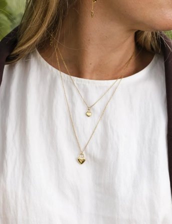 By Jolima Heart Locker Necklace - Gold - ONE SIZE 45 cm