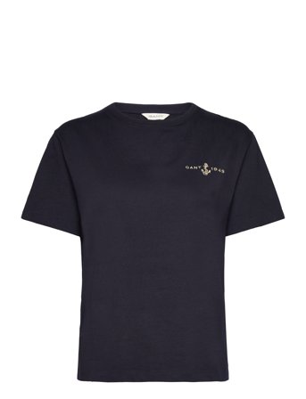 GANT Embroidered Anchor Ss T-Shirt - Navy - S