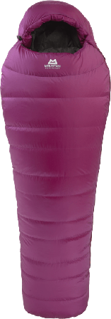Mountain Equipment Women's Glacier 700 Regular Women down sleeping bags Purple Left Zip