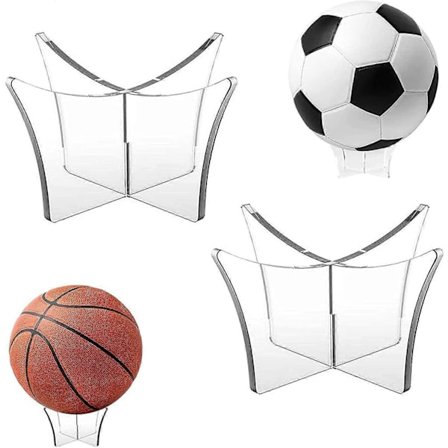 2-pak Akryl Sportsbold Holder Stand til Rugby Fodbold Soccer Rugby Bold Holder, Fodbold Holder, Basketball, Soccer, Volleyball