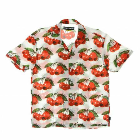 Iuter, short-sleeved shirt cherry allover Biały, Mężczyzna, Rozmiar: S