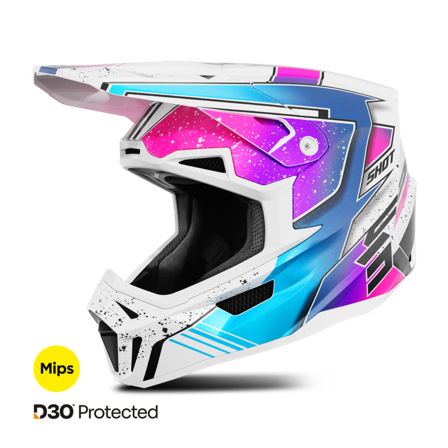 MX-kypärä Shot Lite Valkoinen/Pinkki helmiäinen L