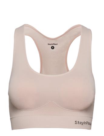 Rib Seamless Bra Lingerie Bras & Tops Sports Bras - ALL Creme Stay In Place