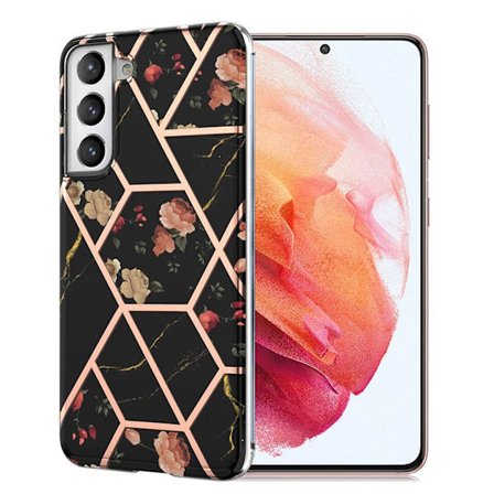 Marmormotiv Samsung Galaxy S21 skal - Svart Marmor / Blomma