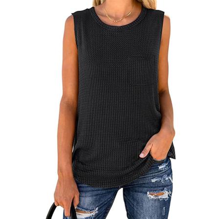Ärmlös Camisole Vanlig T-shirt För Kvinnor