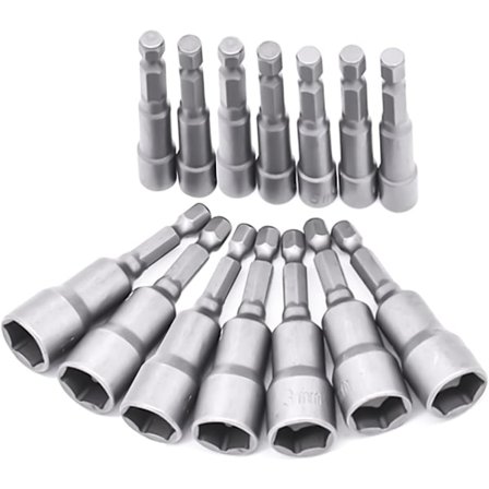 14-delad skruvmejselhållare - Bitsadapter, Hex för hand