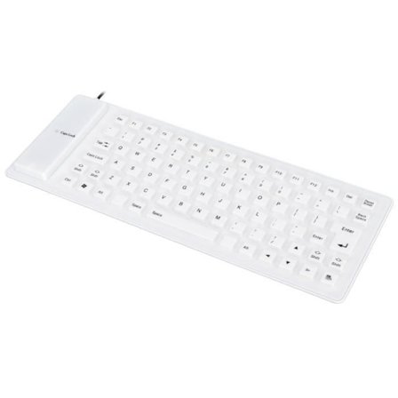 Silikontangentbord Helt förseglad design Lätt bärbar Tyst Mjuk Bekväm datortangentbord Tangentbord Vit