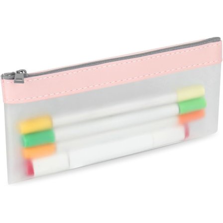 Transparent penalhus, eksamenspenalhus, penalhus med lynlås - opbevaringsboks til papirvarer, vandtæt kosmetiktaske Pink