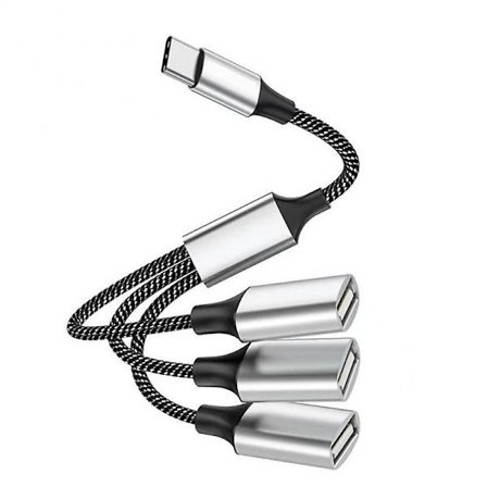 Bärbar förlängningssladd USB-kabeldelare OTG USB Typ C Hub-förlängningar Hög hastighet Överföring Multi Splitter Adapter 4 portar