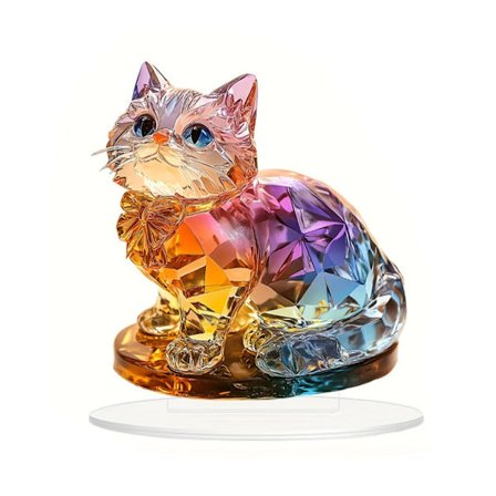 Värikäs kissanpentufiguriini työpöydän koriste-esine 2D-koristeellinen kyltti