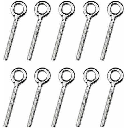 10 stk. M4 øjeskrueringsbolte svejsede ringskruer øjebolte