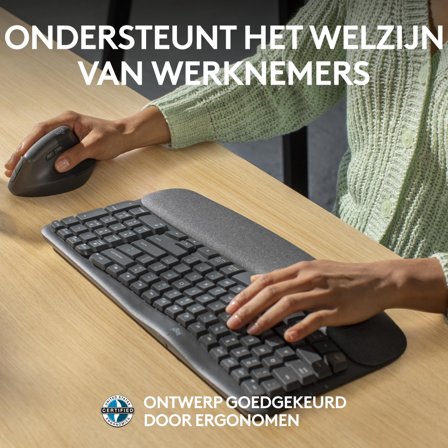 Logitech Wave Keys for Business - tastatur - QWERTY - US International - grafitt