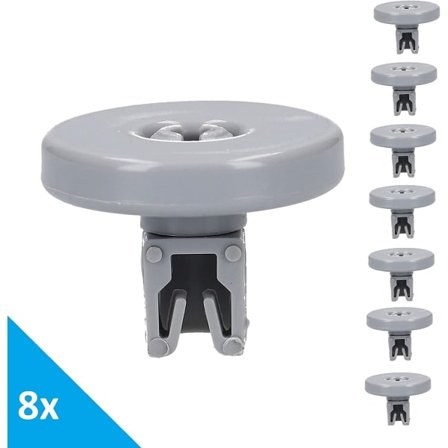 8x nedre korg hjul för diskmaskin lämplig för AEG Electrolux