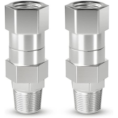 2 stk. højtryksrenser drejeled, 3/8 tommer Npt han gevindfitting, rustfrit stål, knækfri til slange F