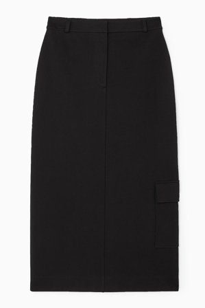 COS Women's Cargo Midi Skirt in Black