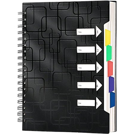 5-fags notesbog til arbejde, 120 sider, linjeret med inddelere, A5-størrelse