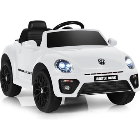 Volkswagen Beetle elbil til børn - COSTWAY - Hvid - 12V/4,5 Ah - 2,4G fjernbetjening