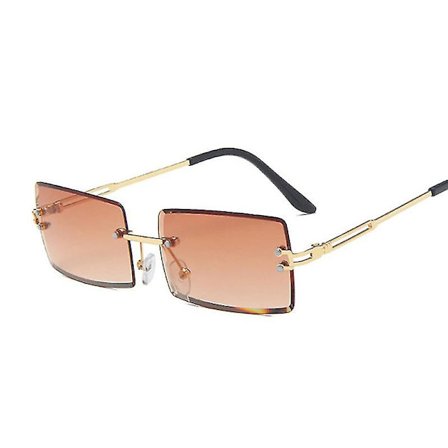 Rimless firkantede solbriller menn merke designer rektangel gradient solbriller metall skjærende linse mannlige nyanser Oculos De Sol
