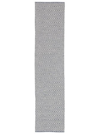 Solveig 80X350 Petit Bleu/Blanc Couloir Tapis Coton