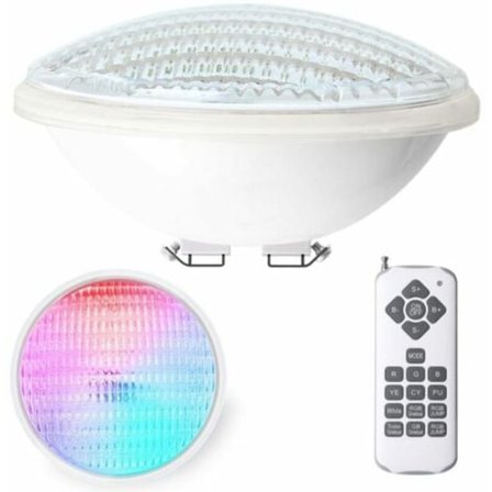 Vandtæt IP68 12W PAR56 LED Pool Lys Undervands med Fjernbetjening. Denne RGBW pool lampe tilbyder 7 justerbare farver og 15 forskellige 
