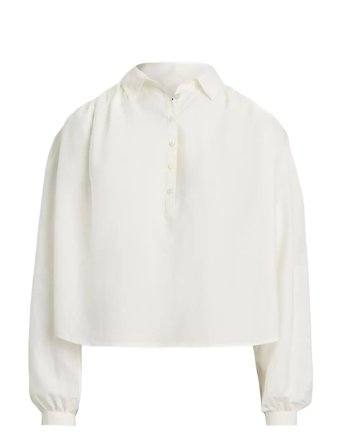 Polo Ralph Lauren | Pleated Cotton-Silk Shirt | XS