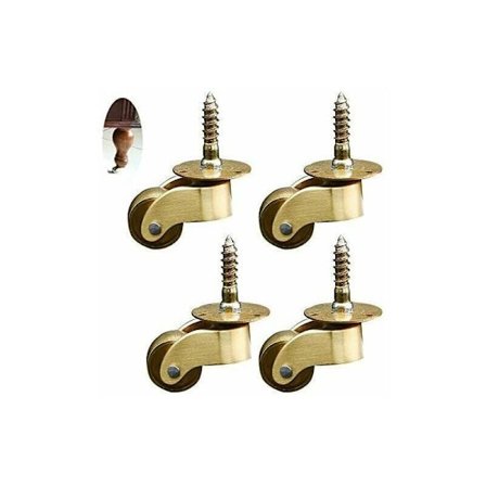 4 stk. drejelige hjul, messing møbelhjul, transporthjul, lydløst leje, til møbler, apparater