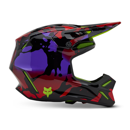 Casco de Cross FOX V3 Throttle Amarillo Flúor S