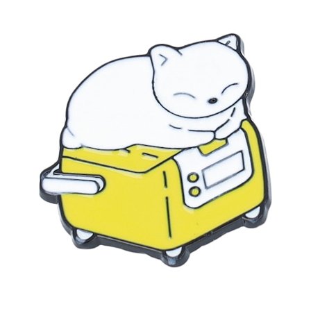 Cap Pins - Amarillo Accesorio - Chicago White Sox Cat Toast Metal Enamel Pin @ Hatstore