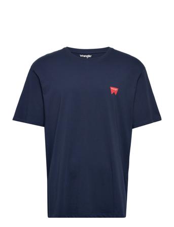 Sign Off Tee T-shirts Short-sleeved Navy Wrangler