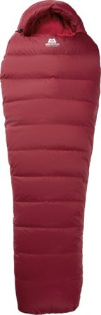 Mountain Equipment Women's Olympus 450 - Long down sleeping bags Red Left Zip