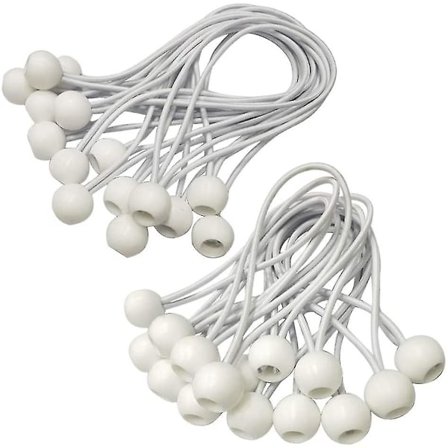 30 stk. strikkballer, kraftige markisefester, presenningsstrikker, elastiske bånd for paviljonger, campingtelt, last