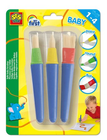 SES Creative | My First - 3 Safe Baby Brushes | ONE SIZE