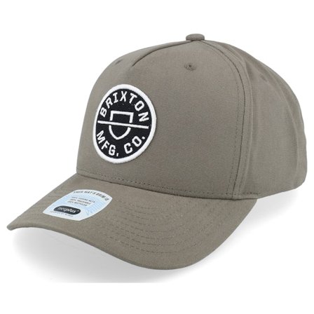 Brixton - Grå adjustable Caps - Crest C Medium Profile Cinder Grey A-Frame Adjustable @ Hatstore