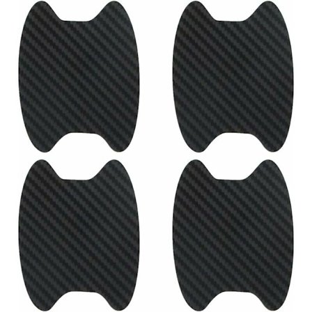 4 st kolfibertexturerade klistermärken för skydd mot repor på bildörrhandtag