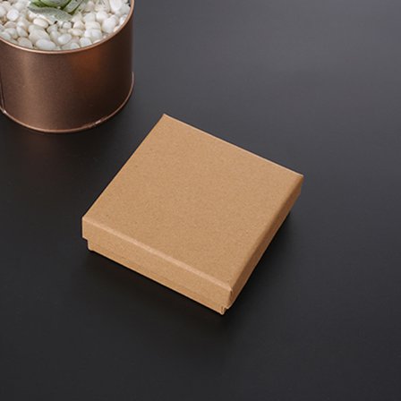 5 stk. Kraft smykkeæsker, 9*9*3 cm papirsmykkegaveæsker i løs vægt