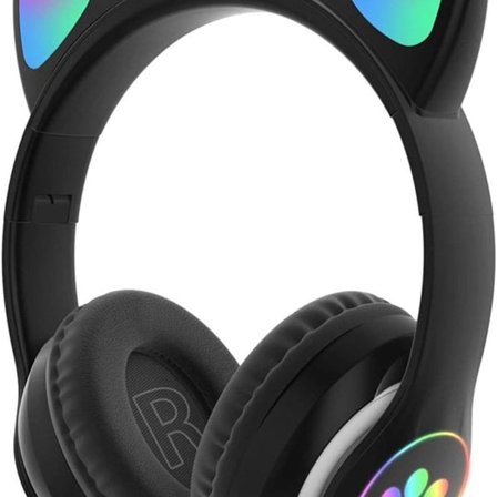 Lasten kuulokkeet kissankorvat LED-valaistus Bluetooth musta