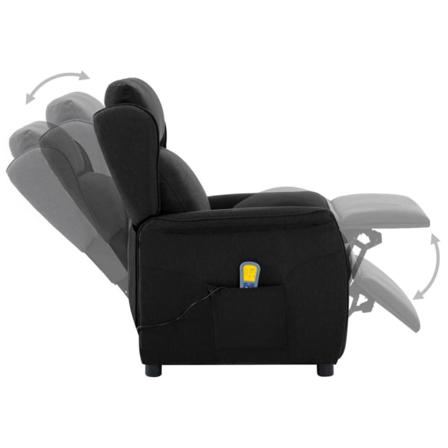 Vidaxl Elektrisk Massagefåtölj Svart Tyg Svart