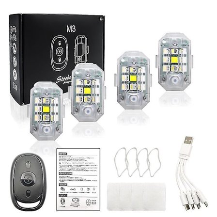 Rgb Led Flymaskin Strobe Lys Motorsykkel Lys Led Blits Posisjon Trådløs Lys Fly Flymaskin Helikopter Advarselslys