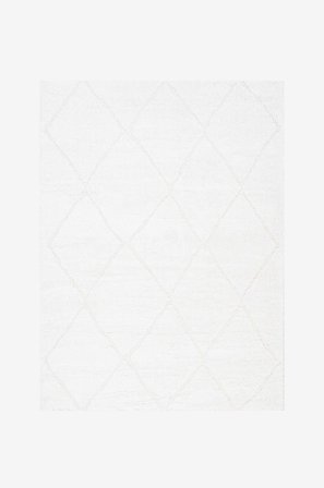 KM Home - Matta Softy Romb - Vit - Slätvävda mattor - 80X350 - Från Homeroom