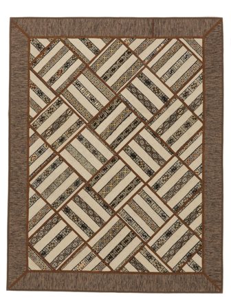 Kelim Patchwork Teppe Håndvevd 154X198 Brun/Svart Persia