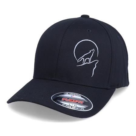 Iconic - Noir flexfit Casquette - Wolf Howling At The Moon Black Flexfit @ Hatstore