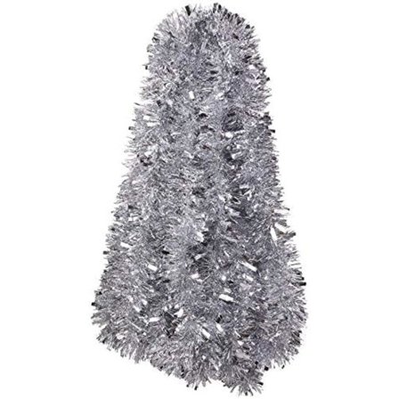 2M Sølvfarvet Juleglimmerguirlande til Juletræspynt