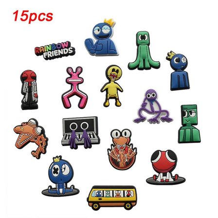 15 kpl/setti sateenkaariystävä kenkäkoristeet, Croc tukke kengät koristelu lapsille aikuisille